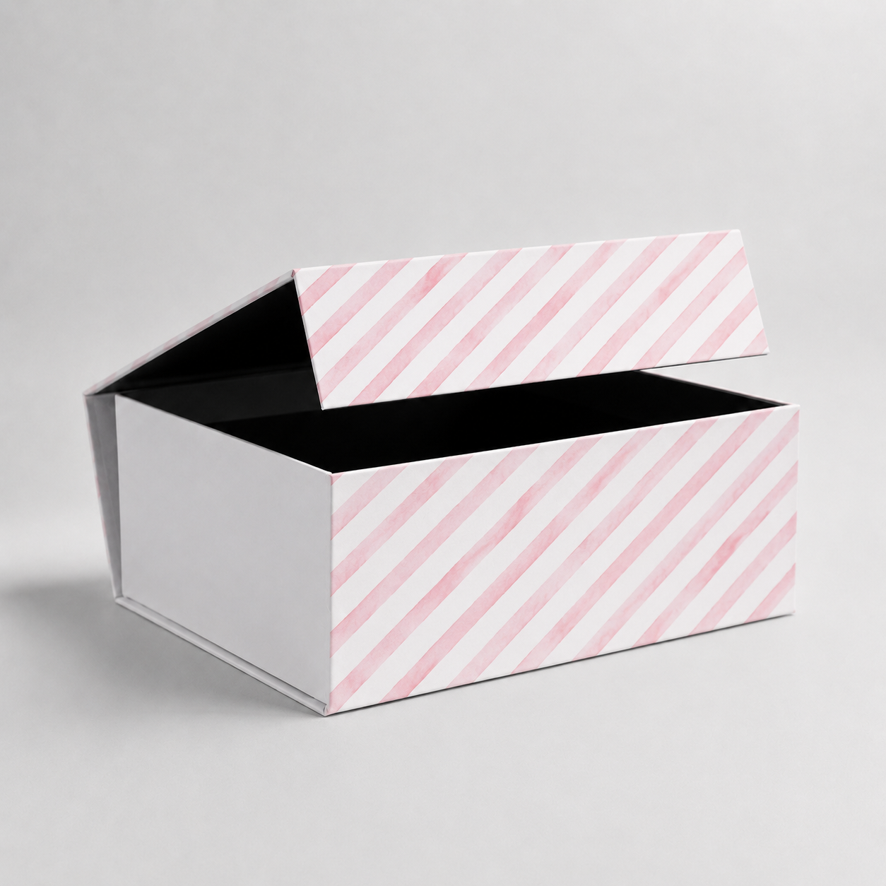 Geschenkbox mit Magnetverschluss | Streifen blau