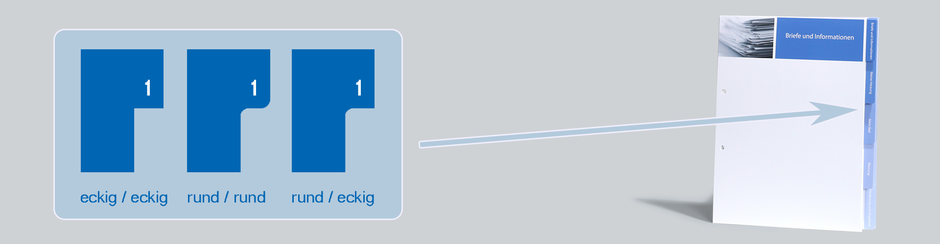 Register, Trennblätter, Ordnerregister, Taben, Tabenform, Registertabe, Tabe